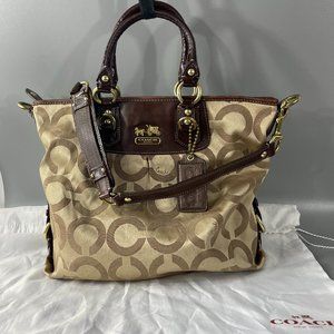 Coach # 12963 Julianne Tote Bag Satchel Tan/Leather